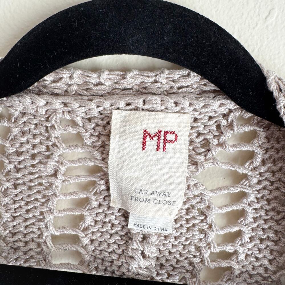 Anthropologie Far Away From Close Brown Open Knit Open Front Boho Cardigan - MP - Picture 3 of 6